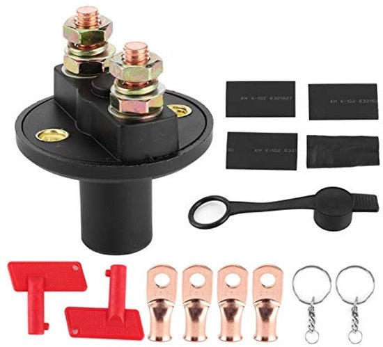 Accu-ontkoppel schakelaar 2 tasten, 12V 24V batteria kill schakelaar, isolatore a scatto di corrente per auto furgone SUV caravan barche RV ATV auto, a/b 2 posizioni, copertura impermeabile