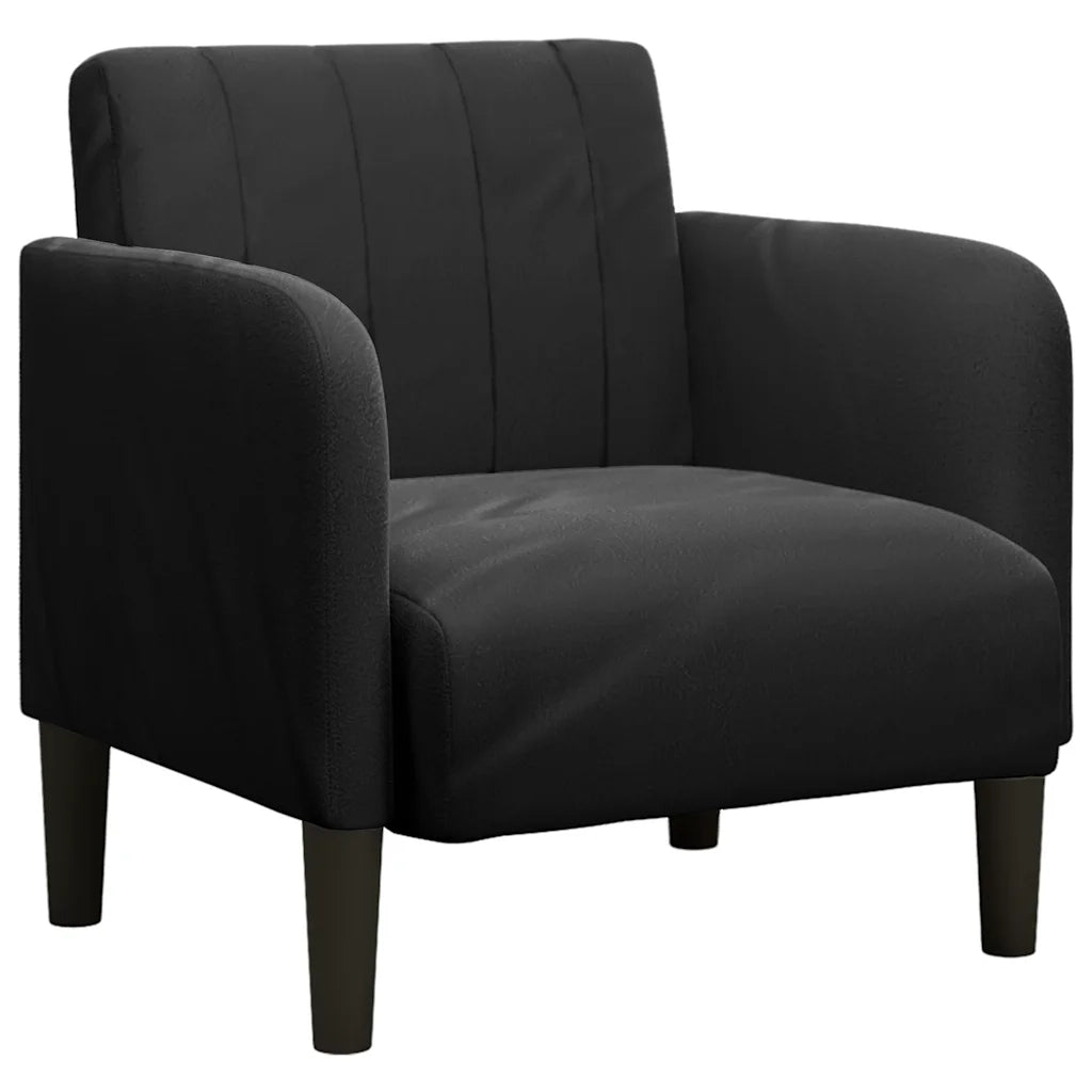 Divano Sedia con Braccioli-Poltrona-Sofa Relax Nero 54 cm in Velluto