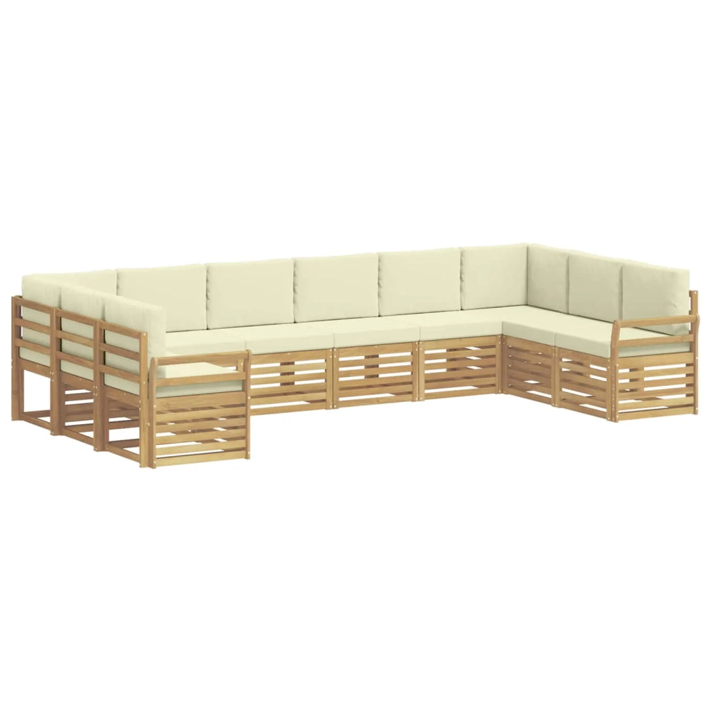 Set di divani da esterno 10 pcs Bianco e Crema 3392585