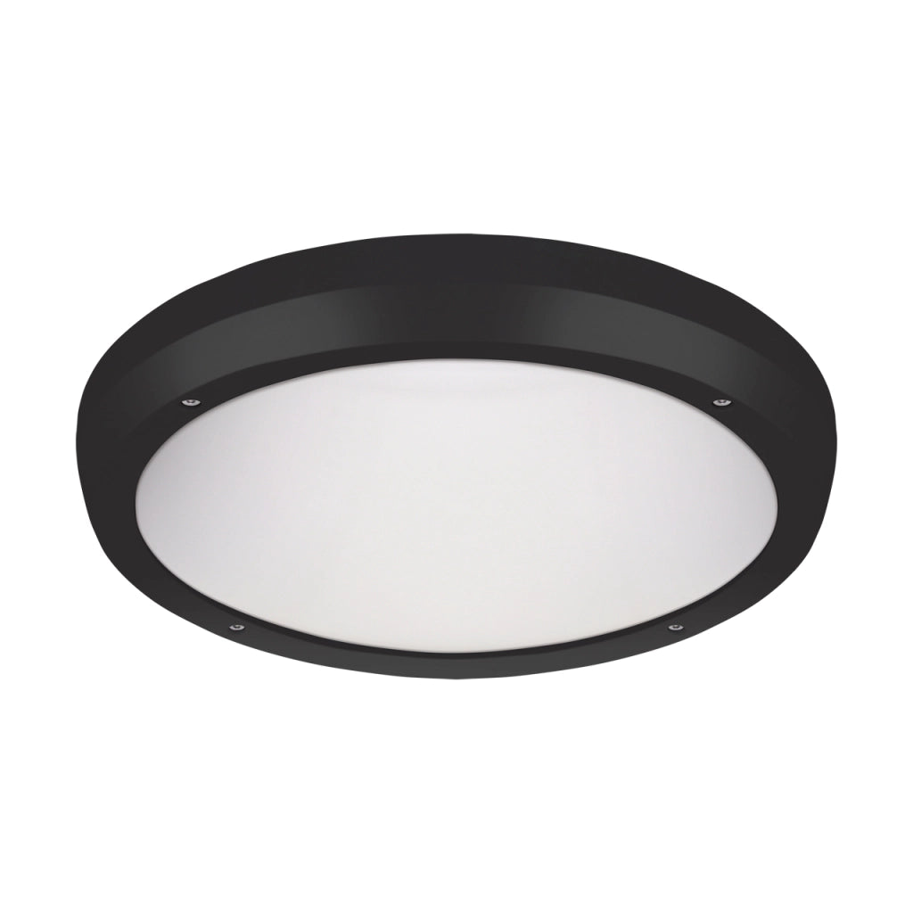 Plafoniera esterna tonda Ø30cm nera 2xE27 IP65 Struhm