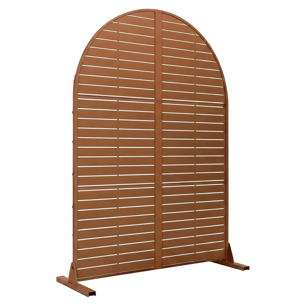 Pannello Divisorio Nodepp Paravento Arcuato in Acciaio 180 x 90 cm - Marrone casa.pro