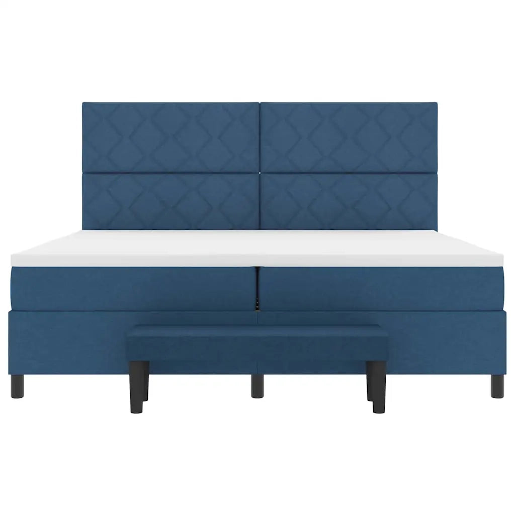 Letto a molle con materasso Blu 200 x 200 cm Tessuto 3344176