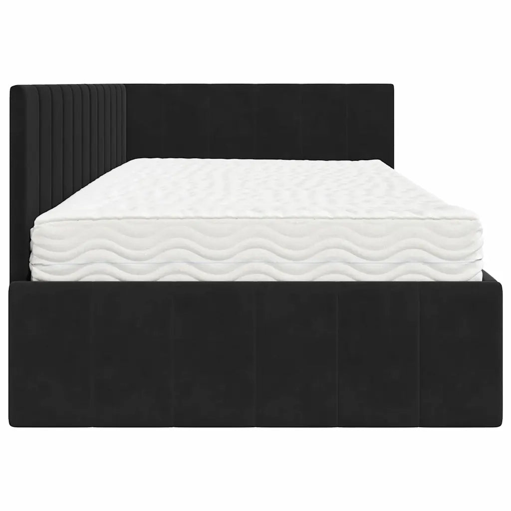 Struttura Letto Angolare con Materasso 2 pcs Nero Velluto 3393863