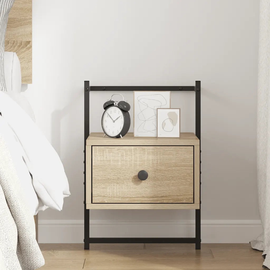 Comodino | Armadio da Notte | Mobiletto da notte a Muro Rovere Sonoma 35x30x51 cm Legno Multistrato