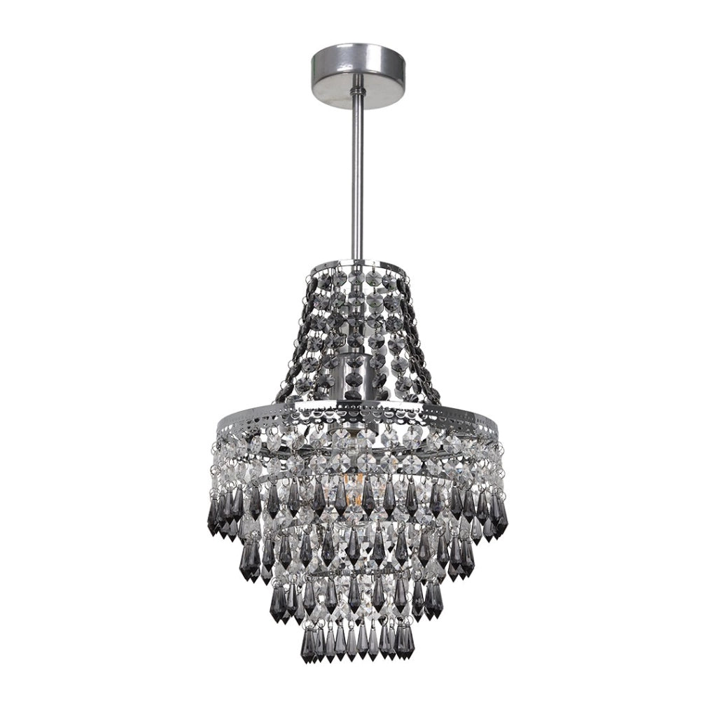 Lampadario glamour cristallo nero E27 60W CORAL Milagro