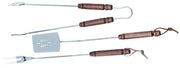 Ompagrill SET UTENSILI PER BARBECUE 3 PEZZI: pinza, paletta, forchettone con manico da cm. 55