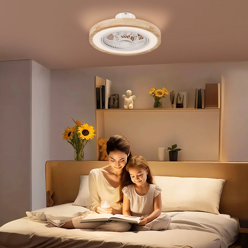 Ventilatore da soffitto con luce e telecomando ¨C Xylo ¨C 6 velocit¨¤, luminosit¨¤ regolabile, marrone chiaro
