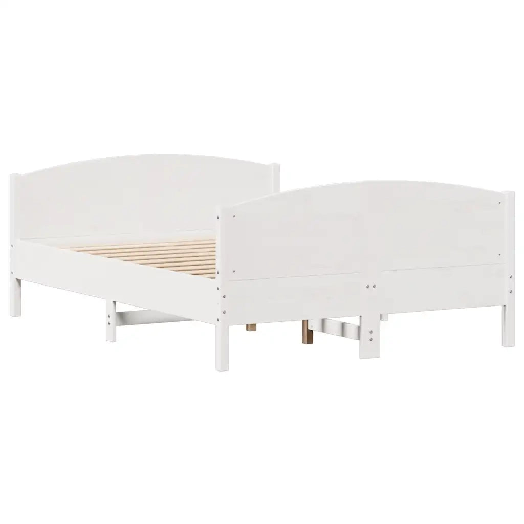 Letto senza Materasso-Struttura Letto Bianco 140x190 cm Legno Massello di Pino 858852