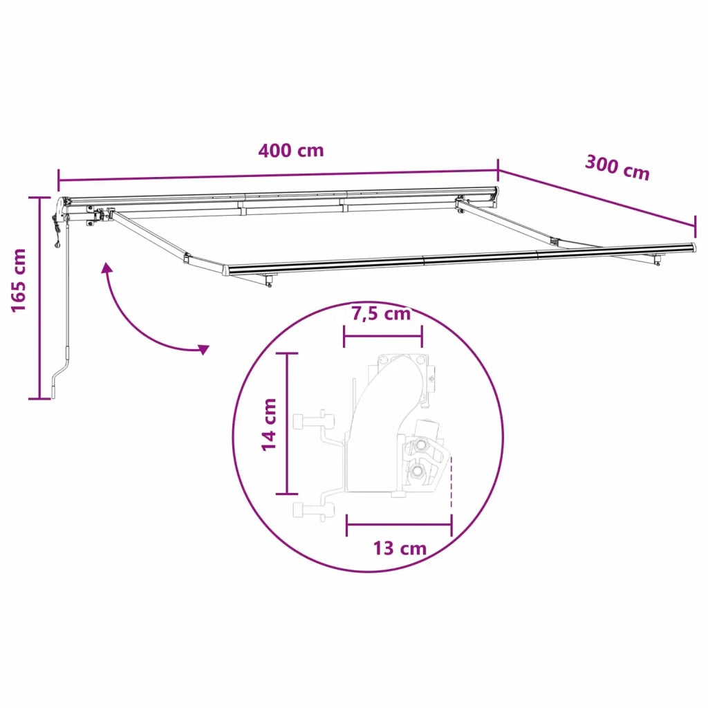 Tenda retrattile Tortora 4 × 3 m Tessuto e Alluminio 3426032