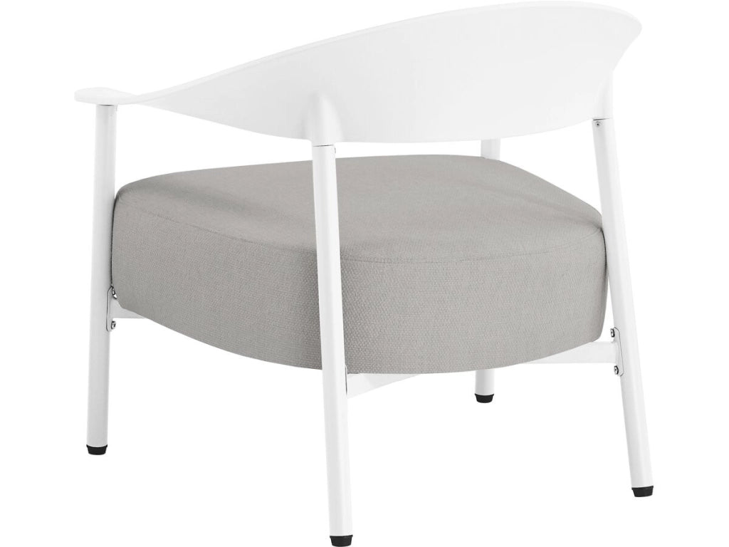 Set di mobili da giardino in metallo e plastica "Céora" - 2 posti - Bianco