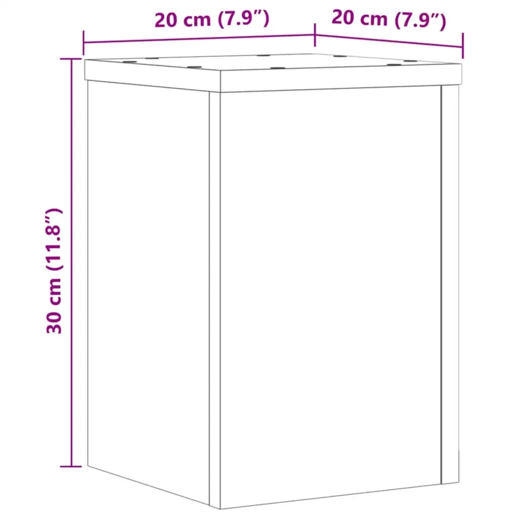 Supporti per Piante 2 pz Rovere 20x20x30 cm in Multistrato 852905