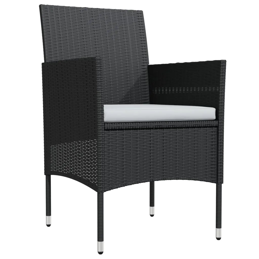 Set da Pranzo da Giardino 5 pz con Cuscini Nero 3099283