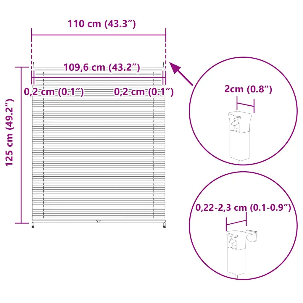 Tenda plissè 110x125cm Crema 240646