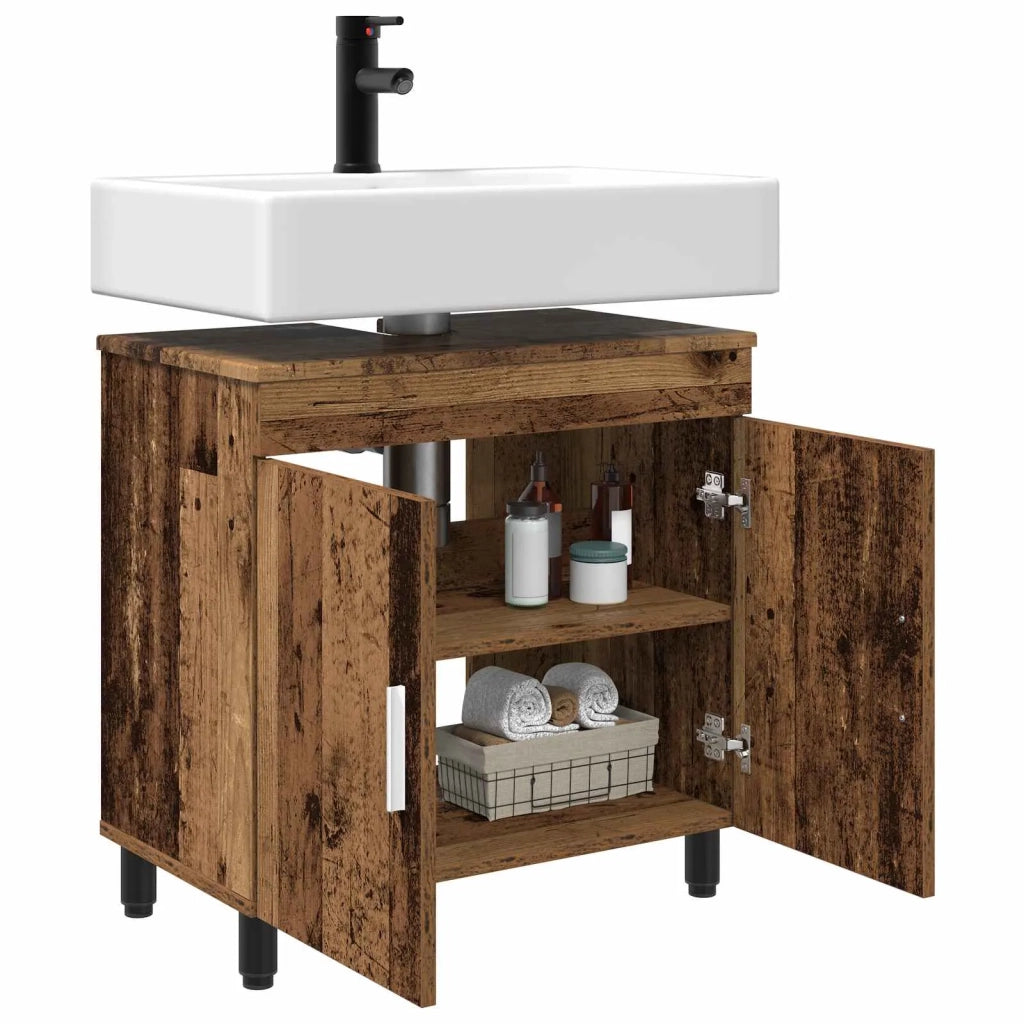 Mobiletto da bagno Legno antico 60 x 35 x 60 cm 889403