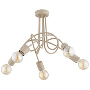 Plafoniera beige bracci intrecciati 5xE27 Tango Alfa
