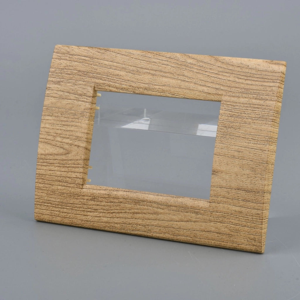 Placca Plastica Quadrata MBL 3M Legno Chiaro Compatibile Bticino Living BLN89304