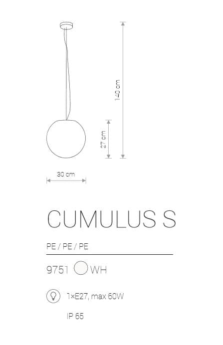 Lampada a sospensione esterna Nowodvorski Cumulus bianca E27 IP65