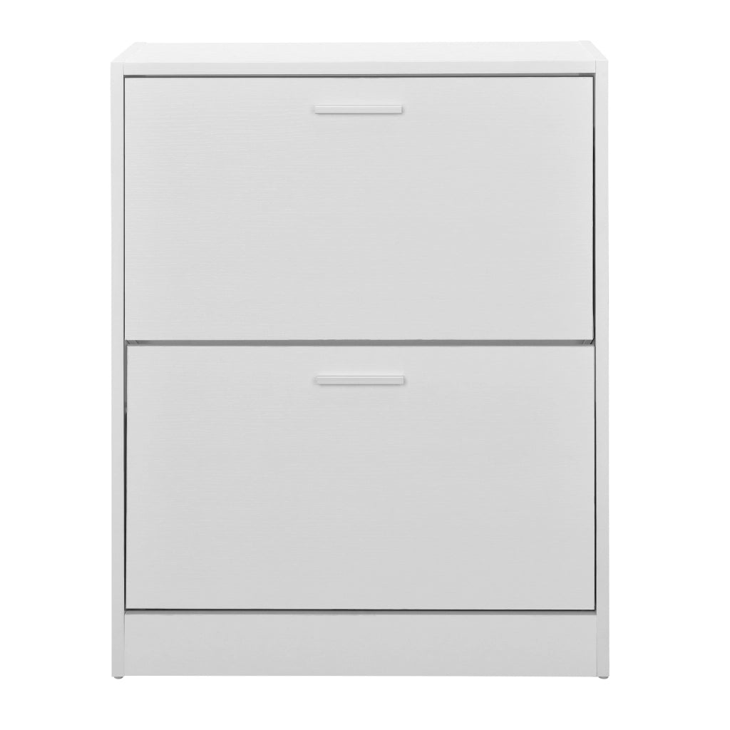 Scarpiera Sykkylven con 2 Contenitori Ribaltabili - Bianco [en.casa]