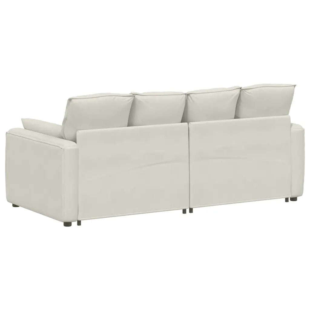 Divano Modulare con Cuscini Crema 3321136