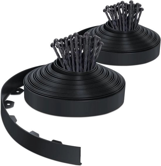 Gazonrand flexibile in plastica - 40 m - nero - 5 cm