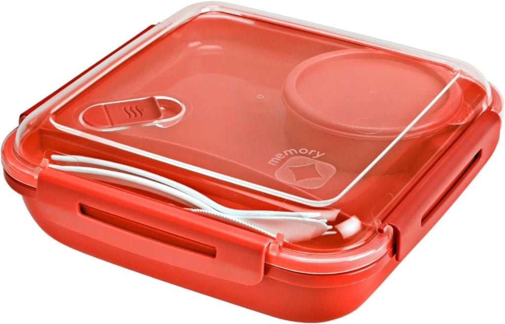 CONTENITORE MICRONDE CON POSATE - 1,1 LT CM 20 x 20 ALTEZZA 6,5 CM - ROTHO