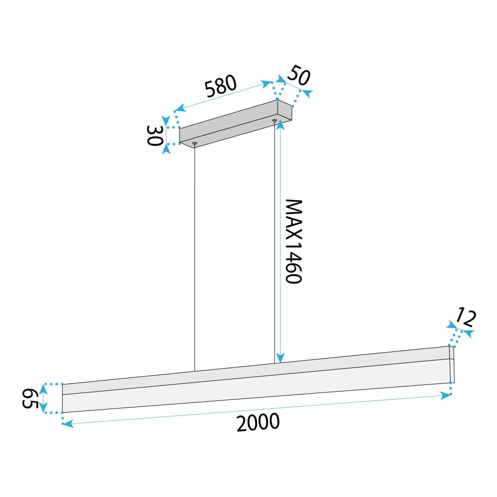 Lampada Da Soffitto Led App1697-cp 200 Cm Brush Gold