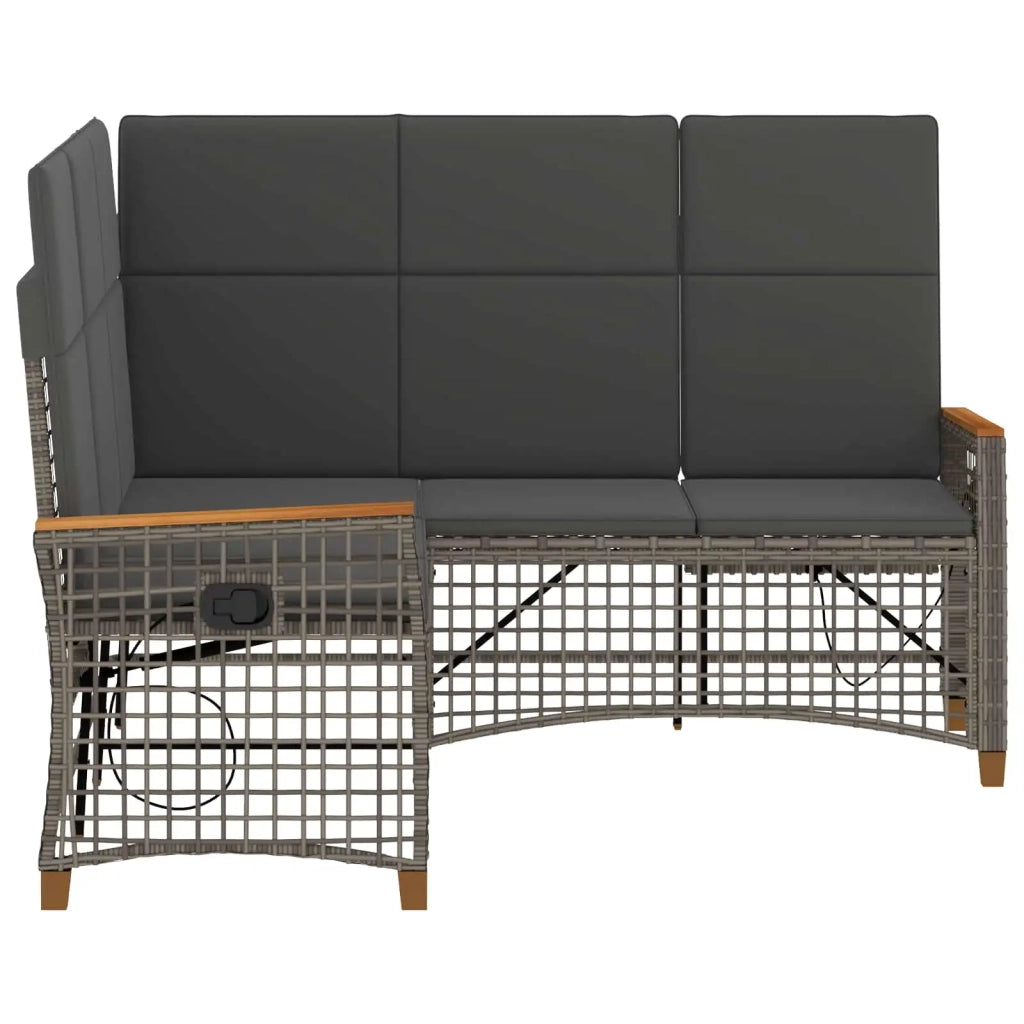 Set di Divani Recliner da Giardino Grigio e Grigio Scuro