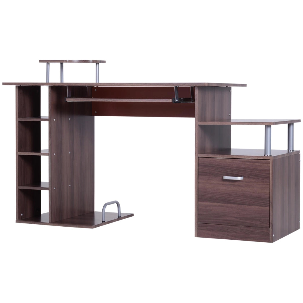Scrivania per PC con Cassetto e Scaffale in Legno ¨C Minimal ¨C Legno