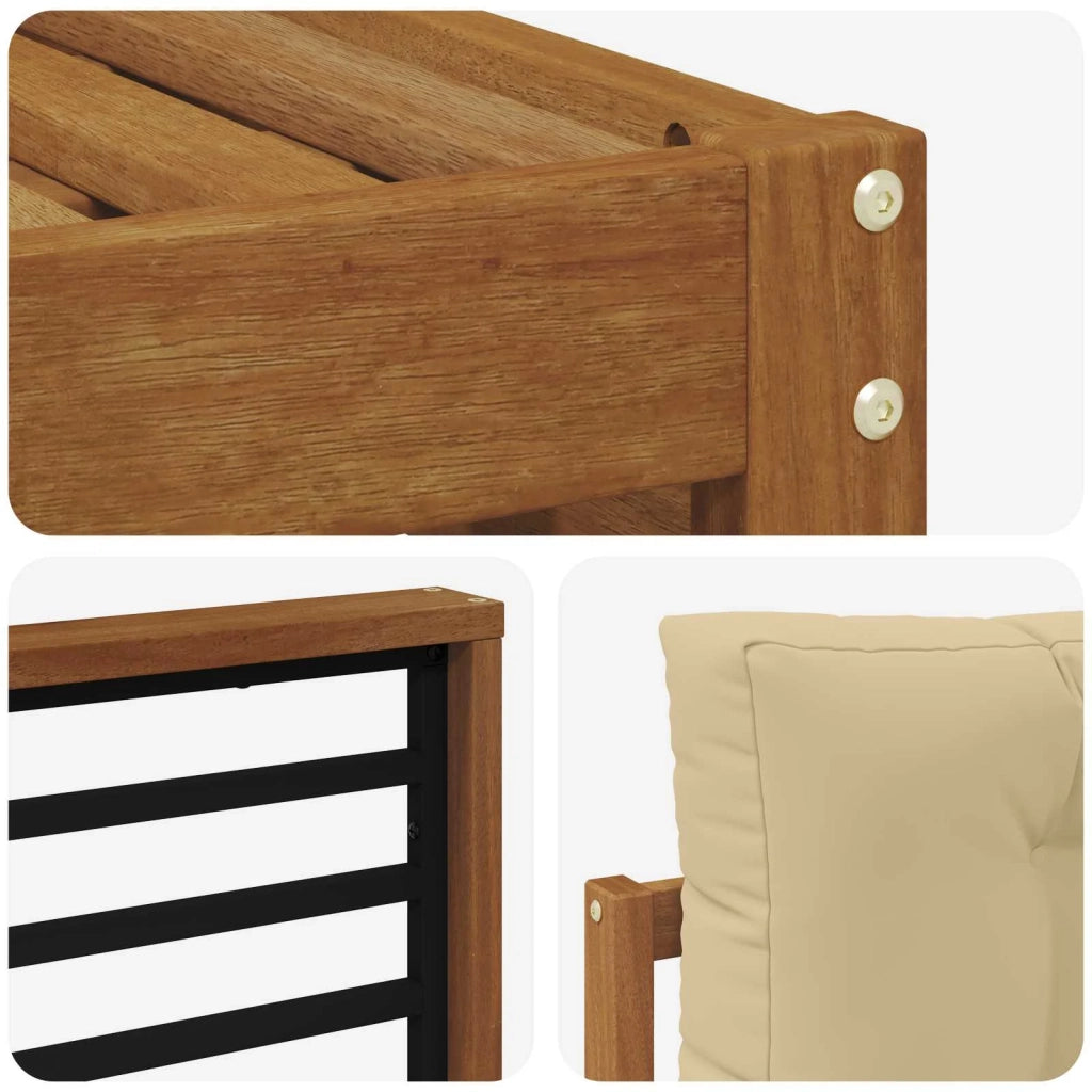 Set di divani da esterno con cuscino 6 pcs Naturale e Beige 3373353