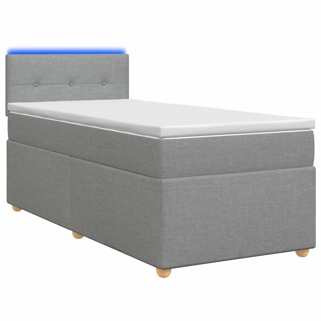 Letto box spring con materasso Grigio Chiaro 90 x 190 cm 3452310