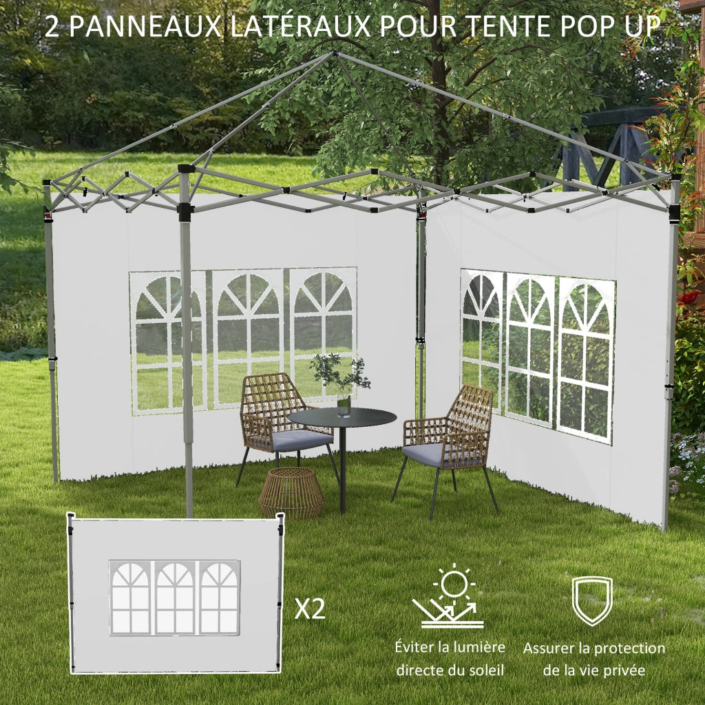 Pannelli laterali per tenda da giardino 3x3m con finestra ¨C Minimal ¨C 295x195cm bianco
