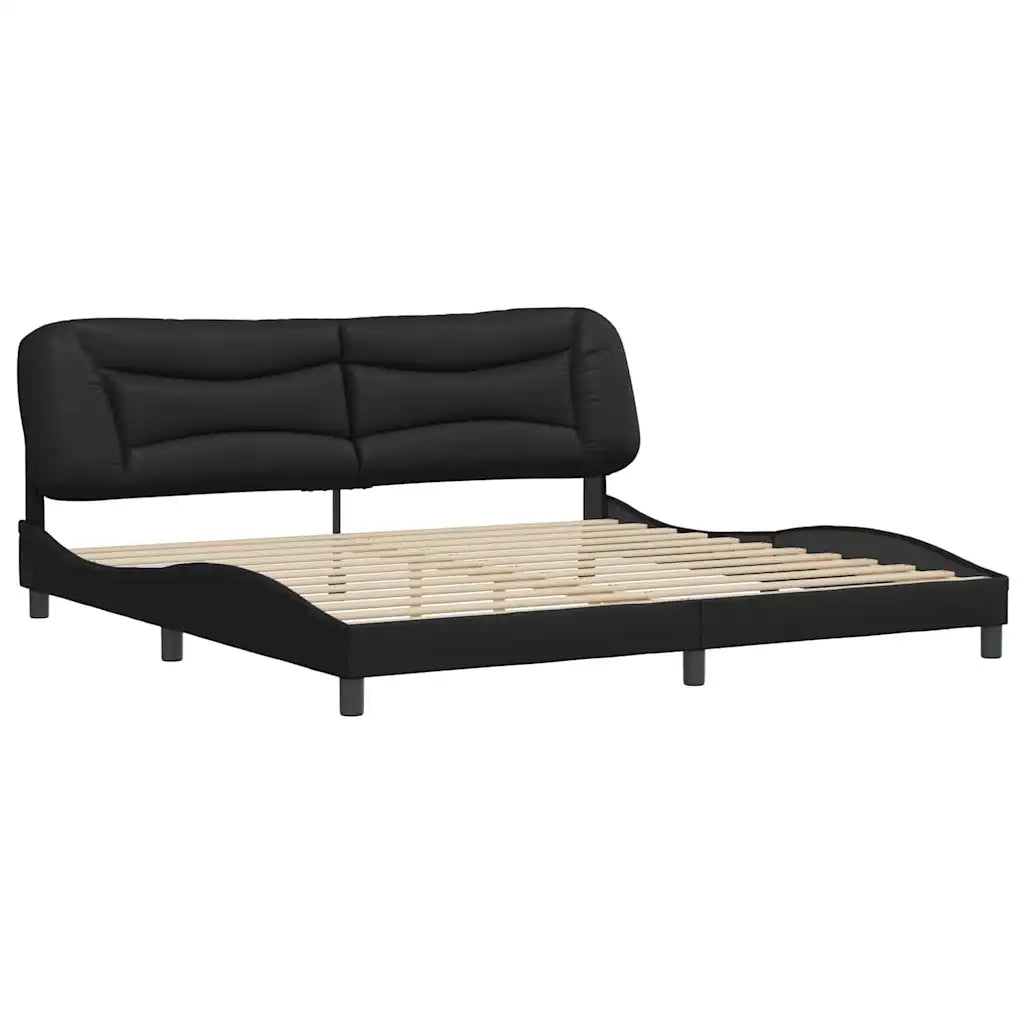 Giroletto senza Materasso Hvar Nero 200x200 cm in Similpelle
