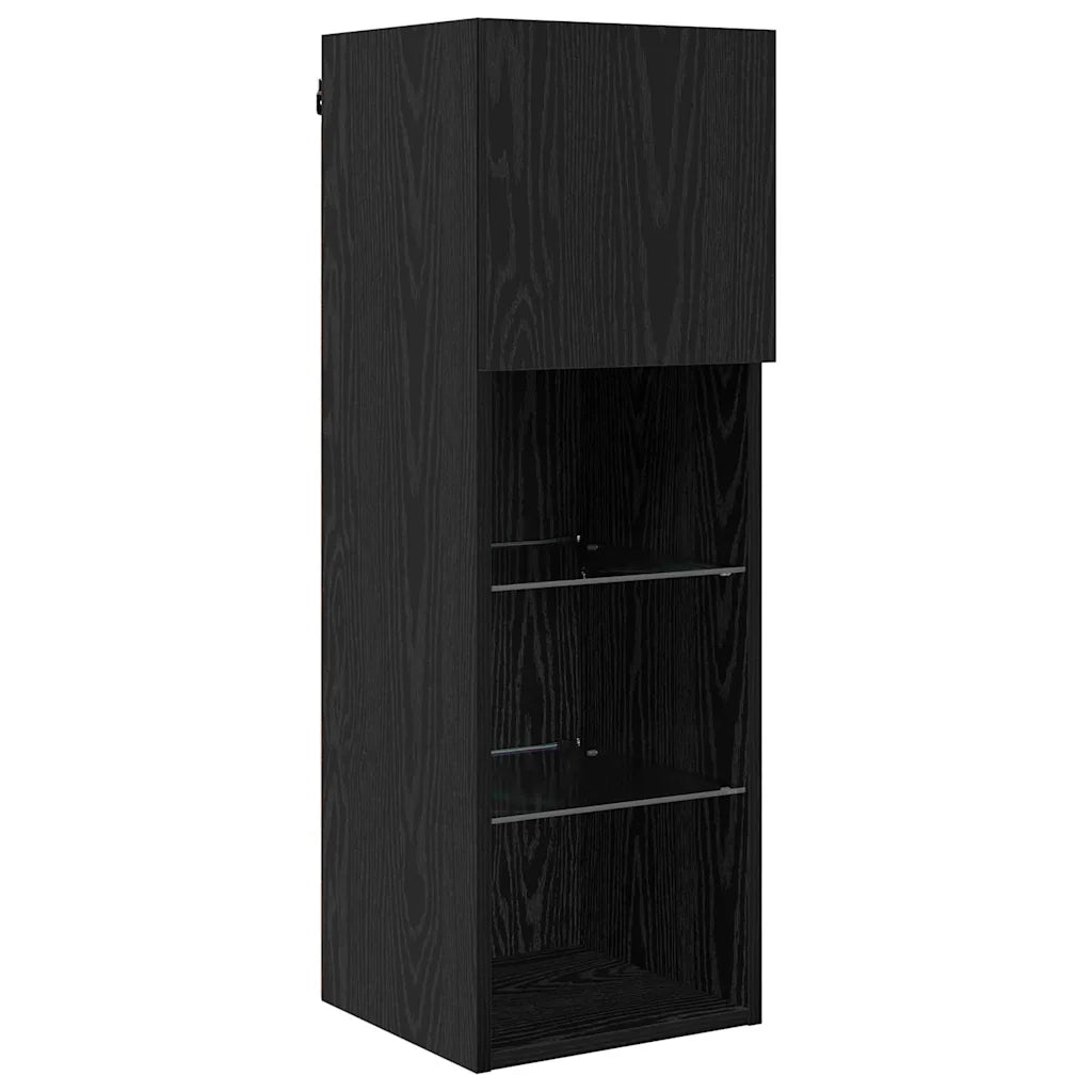 Unit¨¤ per TV a Muro 5 pz | Armadietto TV | Mobile Porta TV Rovere Nero Legno multistrato