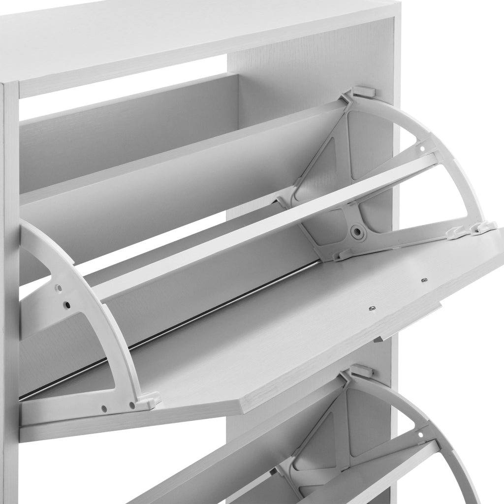 Scarpiera Sykkylven con 2 Contenitori Ribaltabili - Bianco [en.casa]