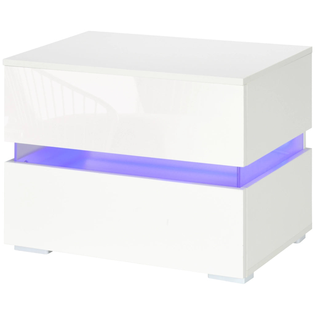 Comodino con luce LED ¨C zephmum ¨C Bianco 60x39x47