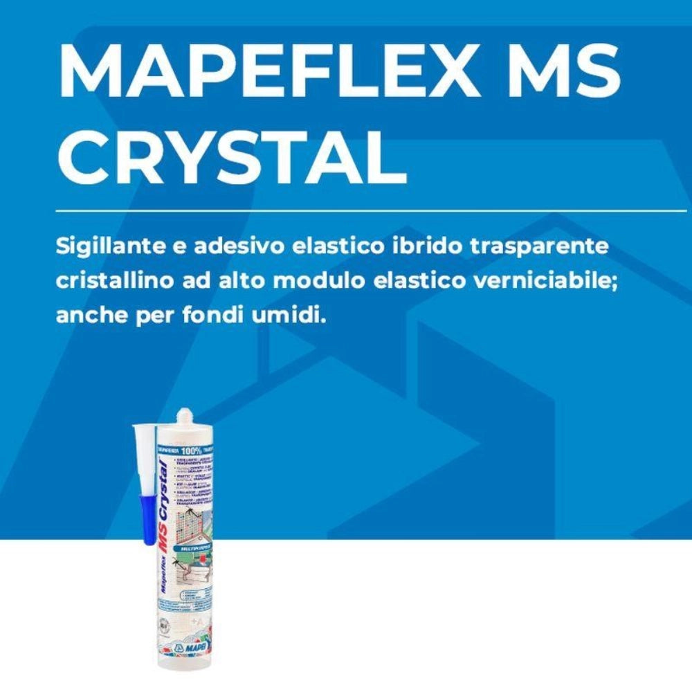 Silicone trasparente mapei mapeflex ms crystal per sigillature invisibili 300 ml