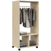 Armadio con ante scorrevoli e ripiani ¨C Minimal ¨C legno naturale 60x40x128 cm