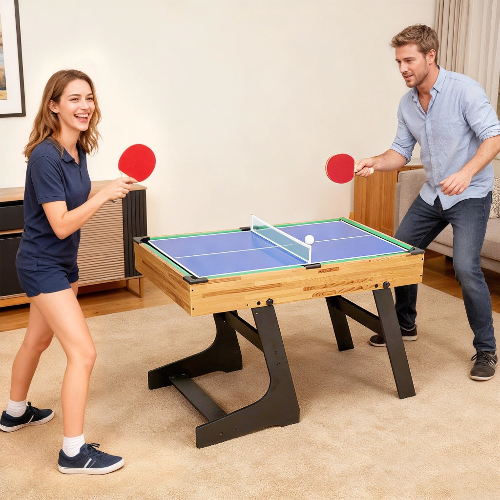 Tavolo da gioco multifunzione 13 in 1 pieghevole ¨C Xylo ¨C calcetto biliardo legno 120x106x82cm