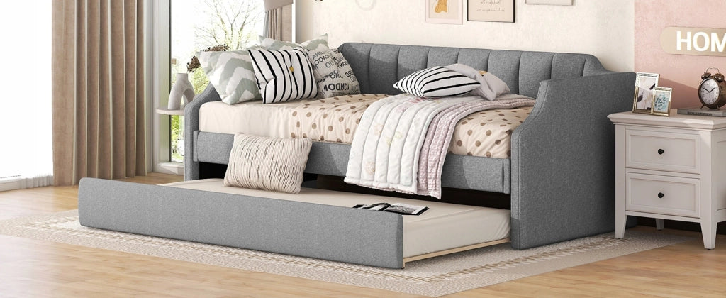 Letto imbottito singolo - Xylo - 90x200 - Grigio