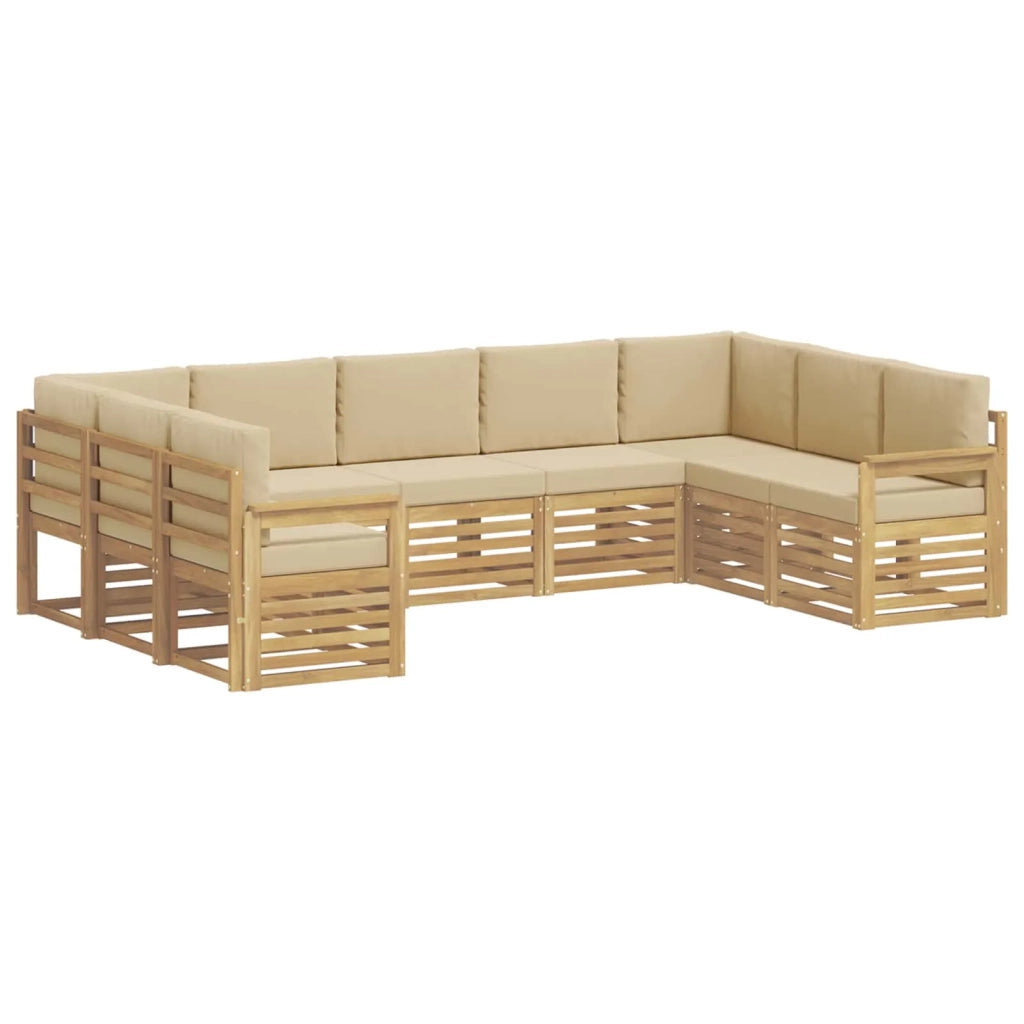 Set di divani da esterno 7 pcs Bianco e Beige 3392493