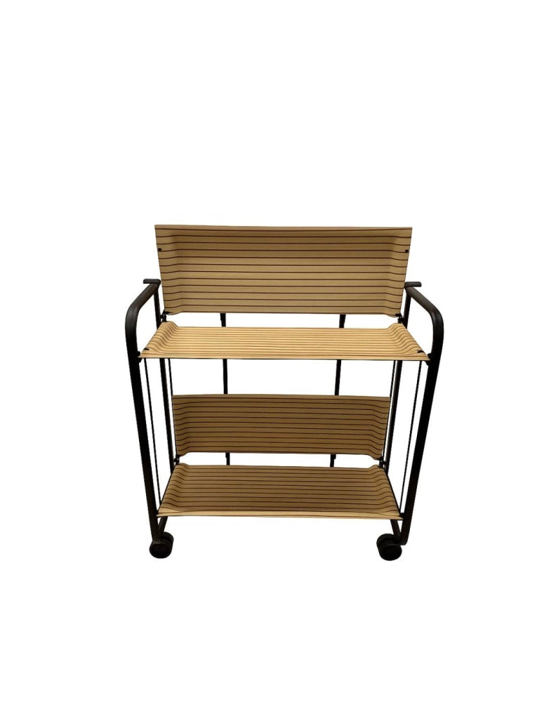 Carrello da cucina pieghevole nero con ruote BAUHAUS 2 ripiani