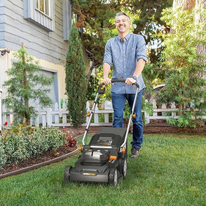 Rasaerba a Batteria 40V WG745E Nitro Brushless Taglio 40 cm 2 in 1 per Giardini fino a 600 m² con Cesto 50L - Worx