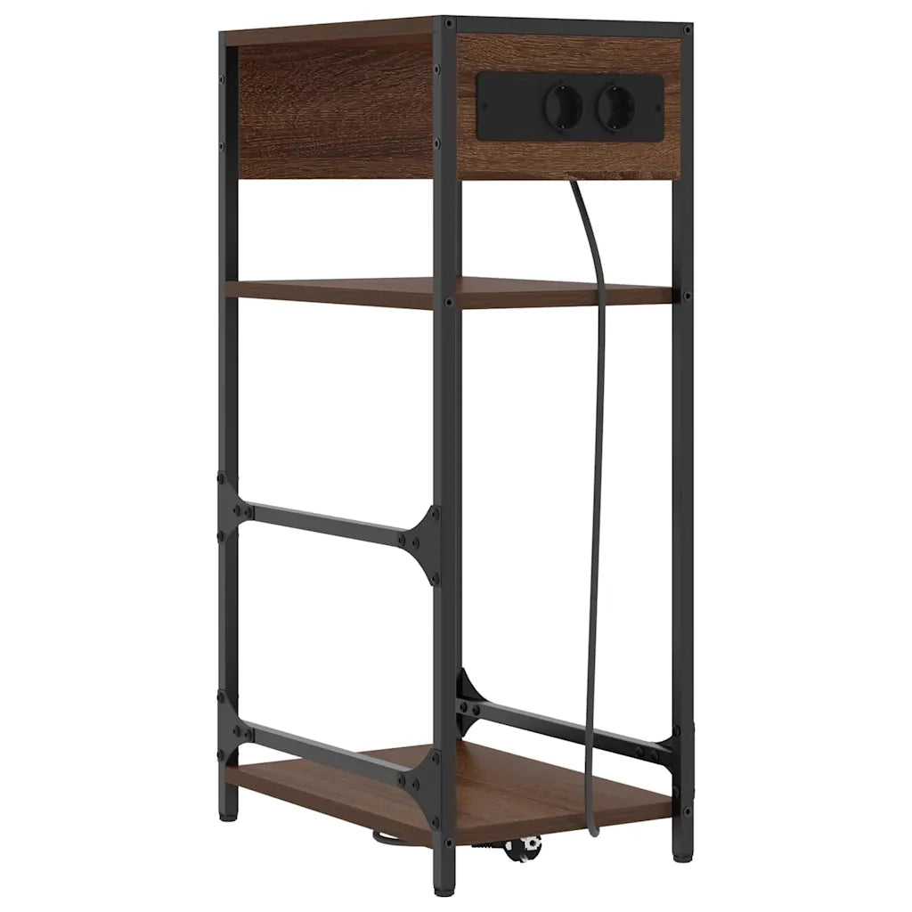 Comodino | Armadio da Notte | Mobiletto da notte Rovere Marrone 40 x 27 x 76 cm