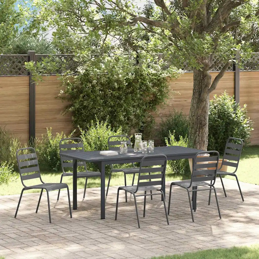 Set da Pranzo per Giardino 7 pcs Antracite