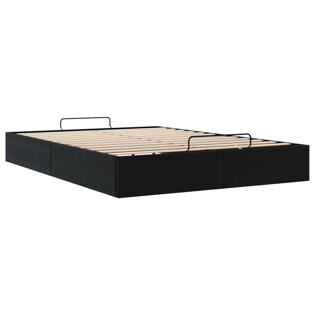 Letto ottomano Nero 153 x 203 cm Velluto 3403076