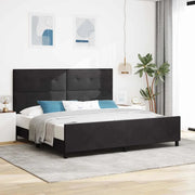 Letto a molle con testiera Nero 200 x 200 cm Velluto 3344965