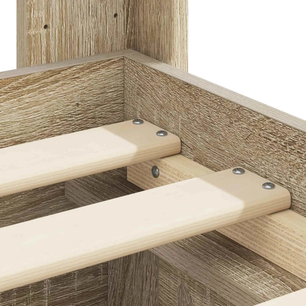 Struttura del letto con stoccaggio e testata Rovere Sonoma
