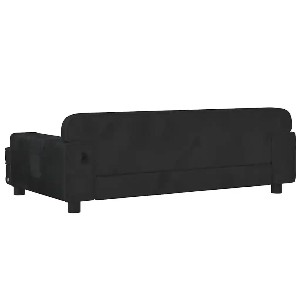 Divano per Bambini-Sofa-Divanetto Nero 90x53x30 cm in Velluto