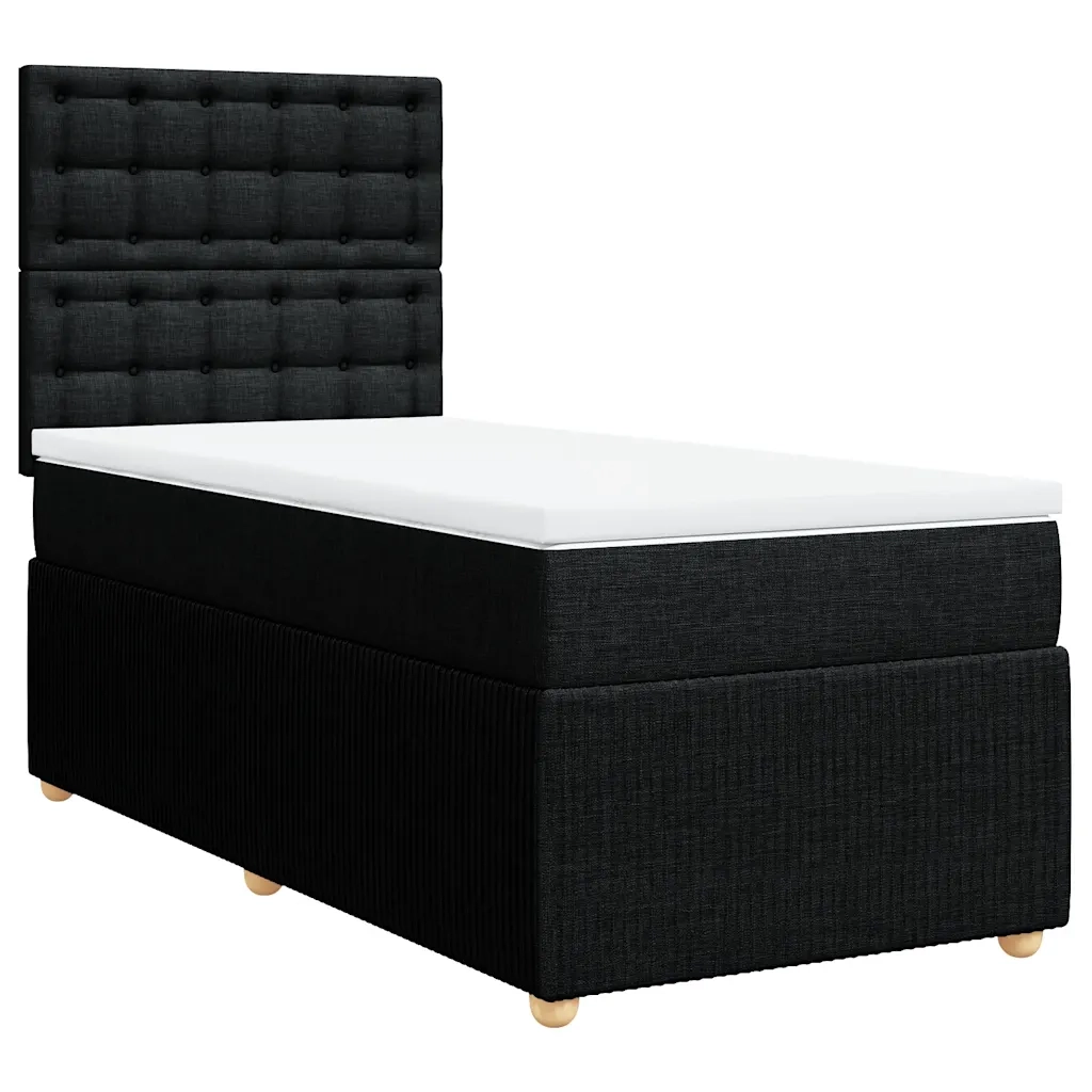 Giroletto a Molle con Materasso Nero 90x190 cm in Tessuto 3291927