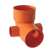 CURVA WC 2 ATTACCHI IN PVC ARANCIO- Diam. 100 att. Diam. 40- senza- pezzi 1